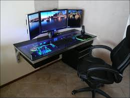 When I Get My Own Home A Setup Like This I Shall Build Even More Impressive I Shall Make It Gaming Computer Desk Custom Computer Custom Built Computers
