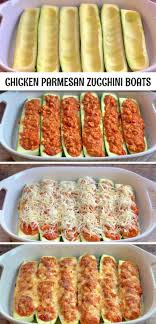 A Healthy Low Carb Dinner Idea Chicken Parmesan Stuffed Zucchini Boats Quic Quick Healthy Dinner Easy Quick Easy Healthy Dinner Recipes Health Dinner Recipes