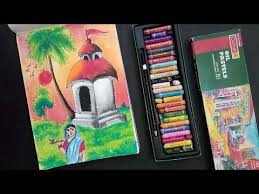 Temple Scenery Drawing With Oil Pastel Colours Part9 Youtube Oil Pastel Colours Oil Pastel Oil Pastel Paintings