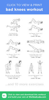 Bad Knees Workout Click To View And Print This Illustrated Exercise Plan Created With Workoutlabsfit Bad Knee Workout Knee Exercises Bad Knees