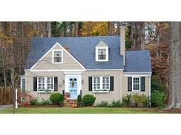 It was a nice front door…just a little typical and expected. Taupe With Black Shutters And Blue Door Ranch House Exterior Tan House Blue Roof