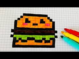 Dibujos en pixeles dibujos pixelados dibujos kawaii cómo dibujar a pikachu cómo dibujar cosas punto de cruz mini cuadros punto de cruz tabla de dibujo imagenes cuadriculadas. Como Dibujar Hamburguesa Kawaii Pixel Art Youtube