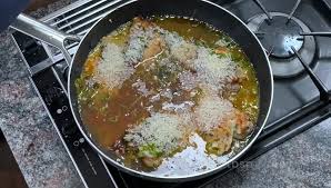 With its green herb puree. Jacques Pepin Facebook