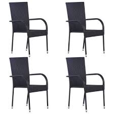 (4.6) out of 5 stars 63 ratings, based on 63 reviews. Vidaxl Stackable Outdoor Chairs 4 Pcs Poly Rattan Black Vidaxl Co Uk