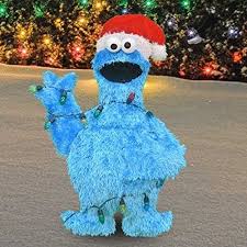 If you prefer small christmas trees, decorate them in a laconic style. Outdoor Christmas Sesame Cookie Monster Decoration 32 Lighted Yard Xmas Decor Easy Shopping08 Christmas Yard Decorations Christmas Yard Monster Decorations