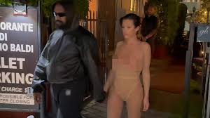 Bianca Censori Uncensored for Birthday Dinner, Boobs Fully Out In  See-Through Bodysuit