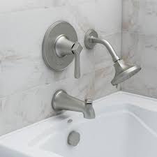 Drawing inspiration from the celebrated art deco era, the georgeson tub shower combo unit offers chic, geometric detailing for a bathroom fixture that provides a classic and eclectic look. Kohler Georgeson Single Handle 3 Spray Tub And Shower Faucet In Vibrant Brushed Nickel Valve Included K R99913 4 Bn The Home Depot