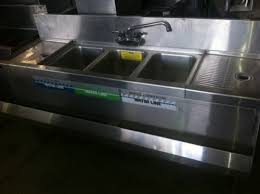 3 compartment sink with drainboards