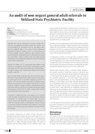 Even when a job listing does not specify that a cover letter is required, you should always submit one wi. Pdf An Audit Of Non Urgent General Adult Referrals To Stikland State Psychiatric Facility