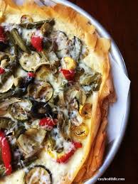 Low Carb Phyllo Pizza With Roasted Veggies Ricotta Recipe Phyllo Recipes Phylo Dough Recipes Phyllo