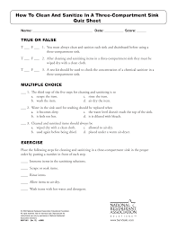 three compartment sink quiz sheet