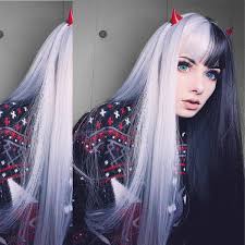 White hair is hair that has lost the protein pigments within the strand. Half Black Half White Hair Wig Off 62 Www Transanatolie Com
