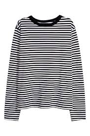 Black And White Striped Shirt Womens Striped Jersey Top Red White Striped Women H M Us Clothes Black And White Shirt Aesthetic Clothes
