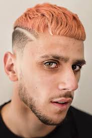 Men can rock purple hair, too! Hair Dye Guide For Men Who Want To Color Their Mane Menshaircuts Dyed Hair Men Peach Hair Men Hair Color