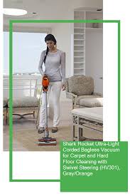 Shark Rocket Ultra Light Corded Bagless Vacuum For Carpet And Hard Floor Cleaning With Swivel Steering Hv301 Gray Or Floor Cleaner Hard Floor Bagless Vacuum