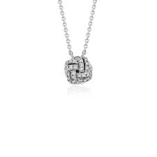 Love Knot Diamond Necklace In 14k White Gold 1 4 Ct Tw Blue Nile In 2020 Diamond Necklace Diamond White Gold