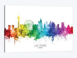 Las vegas wall art skyline usa modern ferris wheel landscape finance center aerial view canvas print paintings pictures office black and cyan city framed canvas wall art red flower print painting modern contemporary picture home decor crimson floral 5 panels extra large hd giclee. Las Vegas Nevada Skyline Rainbow Canvas Art By Michael Tompsett Icanvas