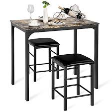 All products banquet furniture banquet table dining set dining tables grid back chair grid back restaurant chair home furniture hospitality furniture ladder back chair ladder back restaurant chair laminate table tops restaurant furniture restaurant table tops. Giantex 3 Pcs Counter Height Dining Set Faux Marble Table 2 Chairs Kitchen Bar Furniture Black Buy Online In Dominica At Dominica Desertcart Com Productid 34447314