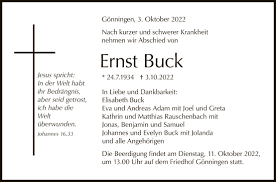 Traueranzeigen von Ernst Buck