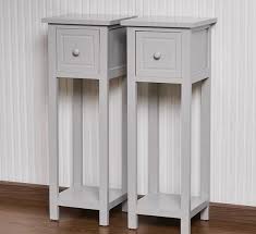 Grey Wood Pair Of Matching Bedsides Shabby Chic Wooden Bedside Table Pair Of Bedside Tables Tall Bedside Table