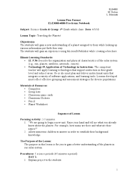 Traveling The Planets Lesson Plan Lesson Planet How To Plan Lesson Plan Format
