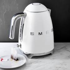 Smeg's range of kitchen and domestic appliances feature iconic styling and timeless designs for everyday use in the modern kitchen. Smeg Electric Kettle 3d Logo Williams Sonoma