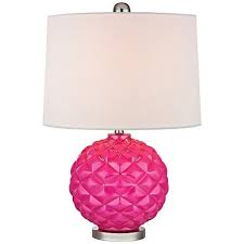 Hot Pink Glass Accent Table Lamp 7t421 Lamps Plus Pink Lamp Glass Accent Tables Pink Glass