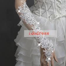 Wholesale Wedding Veil Buy Swarovski Crystal Wedding Bridal Accessories Girls Women Bridal Gloves Lace Fingerless Rhinestone Long Mittens Kh520 32 52 Dhga