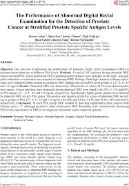 Evidence for persistence of a myth. The Performance Of Abnormal Digital Rectal Examination For The Detection Of Prostate Cancer At Stratified Prostate Specific Antigen Levels