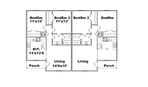 S820d B Duplex 826 Square Feet Per Unit 2 Bedroom 1 Bath Trailer Home Duplex Plans Floor Plans
