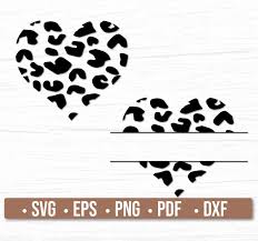 Leopard Heart Svg Monogram Svg Files For Cricut Starbucks Cup Svg Cheetah Print Svg Png Dxf Pdf Eps Vector Clipart Instant Download Monogram Svg Cricut Free Monogram Decal
