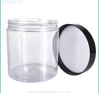 Plastic jar with aluminum lid comes in different sizes ...