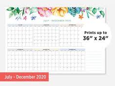 Printable July December 2020 Calendar Academic Calendar Etsy In 2020 Preschool Calendar School Calendar Academic Calendar