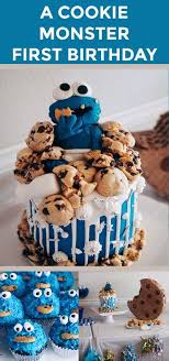 A Cookie Monster First Birthday For Saxon Finn In 2020 Birthday Cake For Him Monster Cookies Cookie Monster Birthday