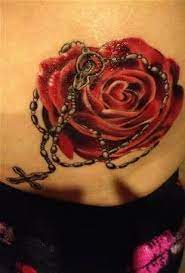 Celine | maingriz tattoo design. Rose With Rosary Beads Tattoo Chest Bing Images Rosary Tattoo Tattoos Rosary Bead Tattoo