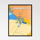 CHINANDEGA NICARAGUA Vibrant Colorful Art Map Poster by HEBSTREIT