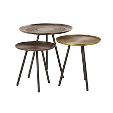 Tavoli Sovrapponibili In Alluminio E Metallo Taksim Maisons Du Monde Tables Gigognes Table Basse Table Basse Ronde