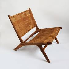 Beautiful Wood Lounge Chair With Matching Woven Vegetable Tanned Leather On Back And Seat This Chair Is Wood Lounge Chair Swinging Chair Velvet Dining Chairs