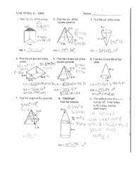 Check spelling or type a new query. Geometry Unit 7 Cone Pyramid Triangular Prism Surface Area Volume Worksheet