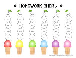Homework Chart Sticker Chart Printable Reward Charts