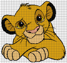 the lion king little simba chart graph and row by row written instructions