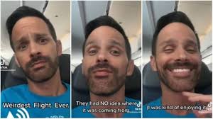 Weirdest flight ever': Sexual sounds played