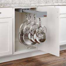 Rev A Shelf Soft Close Cookware Organizer Hook Finish Cabinets Organization Custom Kitchen Cabinets Cookware Organization