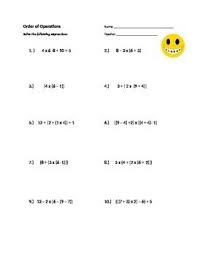 Help Can T Find Any Practice Of Order Of Operations Including Parenthesis Brackets And Braces This Will Order Of Operations 5th Grade Worksheets 5th Grades