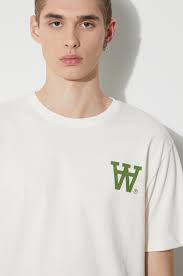 Wood Wood cotton t-shirt Ace AA Logo men's beige color with a print  10285709.2222 at PRM US