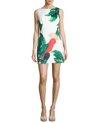 Alice Olivia Malin Botanical Printed Boat Neck Dress Multi Bergdorf Goodman
