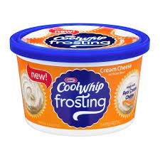Cool whip is sold frozen and must be defrosted in the refrigerator before b. Cool Whip Frosting Kraft Cool Whip Frosting Cream Cheese 10 6 Oz Instacart