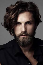 Long Side Swept Hair With Beard Long Hair Beard Long Hair Styles Men Hair And Beard Styles