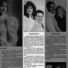 Daily Press clipping of marriage announcement of Michael Patrick Berry and  Sherie Lynn Easterly.
