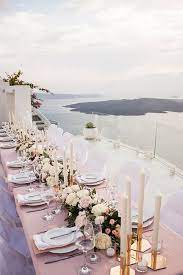 Intimate Dreamy Wedding In Santorini Alecia Paul Chic Stylish Weddings Santorini Wedding Romantic Table Setting Reception Table Decorations